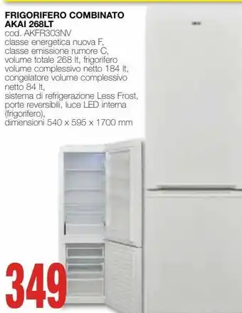 Mondo Brico Frigorifero combinato akai 268lt offerta