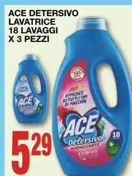 Mondo Brico Ace detersivo lavatrice 18 lavaggi x 3 pezzi offerta