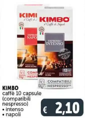 Deco Supermercati Kimbo Caffè 10 capsule (compatibili nespresso) intenso/napoli offerta