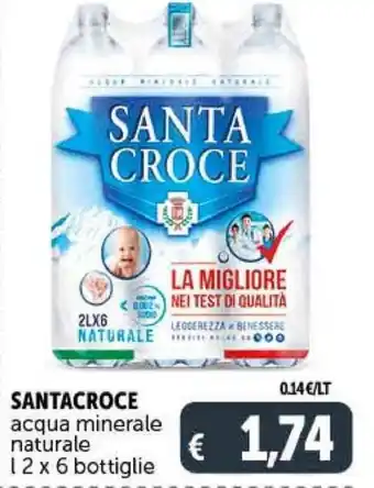 Deco Supermercati Santa Croce Acqua minerale naturale 2 l x 6 bottiglie offerta