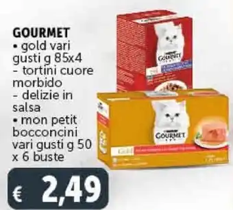 Deco Supermercati Purina Gourmet Gold vari gusti 85 g x 4 / Mon petit bocconcini 50 g x 6 buste offerta