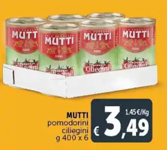 Deco Supermercati Mutti pomodorini ciliegini 400 g x 6 offerta