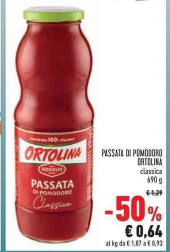 Conad Ortolina Passata Di Pomodoro classica 690 g offerta