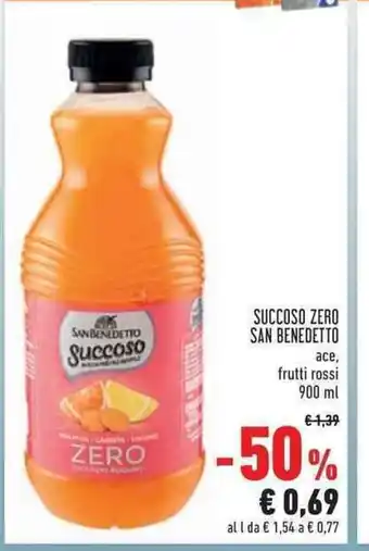 Conad San Benedetto Succoso Zero ace, frutti rossi 900 ml offerta