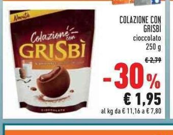 Conad Colazione Con Grisbi cioccolato 250 g offerta