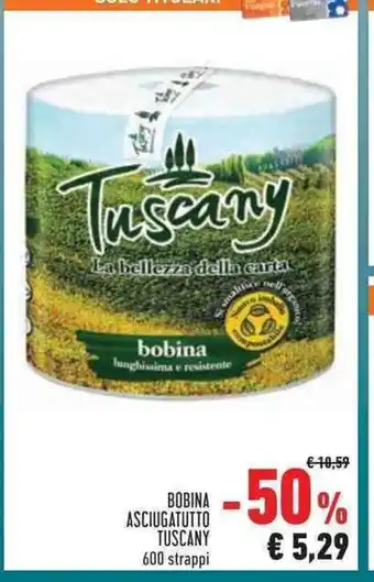 Conad Tuscany Bobina Asciugatutto 600 strappi offerta