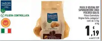 Conad Conad Patata Di Bologna DOP Sapori&Dintorini Percorso Qualita Filiera Controllata Origine Italia, categoria l conf. da 1,5 kg offerta