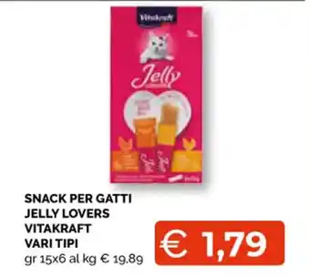 Vitakraft Snack per Gatti Jelly Lovers Vari Tipi gr 15x6