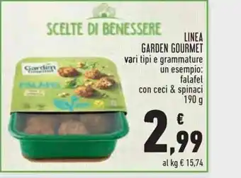 Conad Linea Garden Gourmet vari tipi e grammature un esempio falafel con ceci & spinaci 190 g offerta