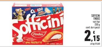 Sofficini Findus vari tipi 250 g conf. da 4 pezzi