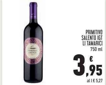 Conad Primitivo Salento IGT Li Tamarici 750 ml offerta