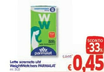 A&O Parmalat - WeightWatchers Latte Scremato UHT 500 G(ml) offerta