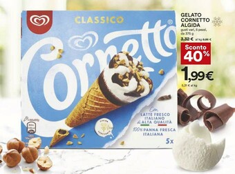 Coop Algida Cornetto Classico Con Latte Fresco Italiano Di Alta Qualità 75 G 375 G(ml) offerta