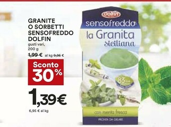 Coop Dolfin Granite O Sorbetti Sensofreddo Sensofreddo La Granita Siciliana Gusti Vari, 200 G offerta
