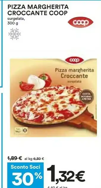 Coop Pizza Margherita Croccante Coop Surgelata, 300 G offerta