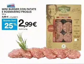 Coop Prosus Buone Terre Mini Burger Con Patate E Rosmarino 180 G offerta