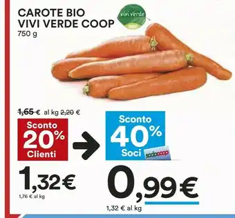 Coop Vivi verde coop Carote Bio Vivi Verde 750 G offerta