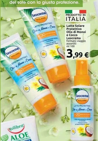 Carrefour Market Leocrema Latte Solare Protettivo Olio Di Monoi E Cocco offerta