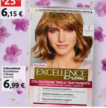 Carrefour Market L'Oreal L’Oréal Paris Excellence Crème 7.1 Colore Per Capelli offerta