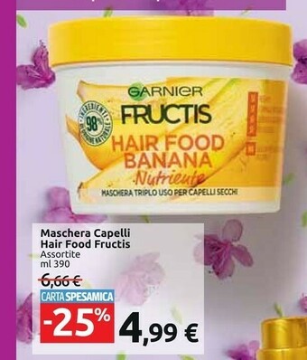 Carrefour Market Garnier Maschera Capelli Hair Food Fructis offerta