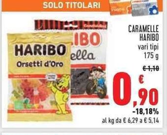 Conad Haribo Caramelle vari tipi 175 g offerta