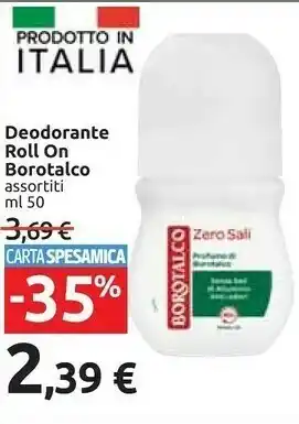 Carrefour Market Borotalco Deodorante Roll On offerta