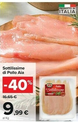 Carrefour Market Aia Sottilissime Di Filetti Di Pollo Italiano offerta