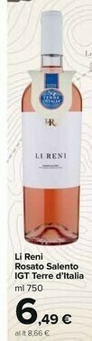 Carrefour Market Terre d'Italia Li Reni Rosato Salento Igt offerta