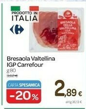 Carrefour Carrefour - Bresaola Della Valtellina 80 G(ml) offerta