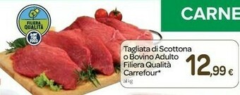Carrefour Carrefour Tagliata Di Scottona O Bovino Adulto Filiera Qualità offerta