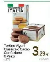 Carrefour Vigoni Vigoni - 6 Tortine Paradiso al Cacao 276 g(ml) offerta