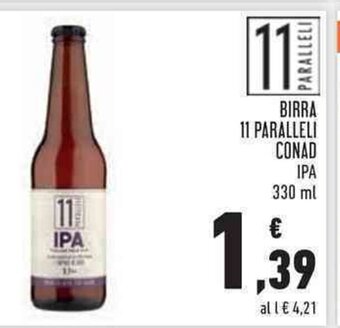 Conad Conad Birra 11 Paralleli IPA 330 ml offerta
