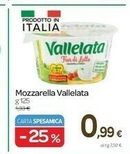 Carrefour Galbani Mozzrella Fresca Vallelata 125 G(ml) offerta