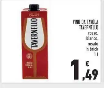 Conad Tavernello Vino Da Tavola rosso, bianco, rosato in brick 1 L offerta