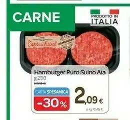 Carrefour Aia AIA - Carne al Fuoco Hamburger di Puro Suino offerta