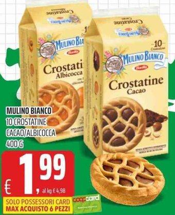Coop Barilla Mulino Bianco 10 crostatine cacao/albicocca 400 g offerta