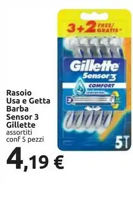 Carrefour Gillette Rasoio Usa E Getta Sensor 3 offerta