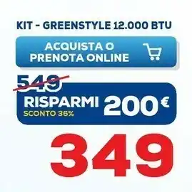 Euronics Argo Kit Greenstyle 12000 BTU offerta