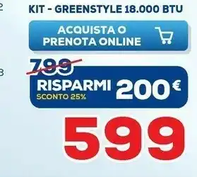 Euronics Argo Kit Greenstyle 18000 BTU offerta