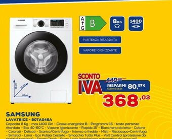 Euronics Samsung Lavatrice offerta
