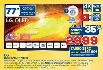Euronics LG OLED Smart 77CX6 offerta