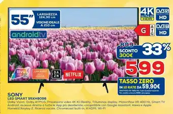 Euronics Sony Led Smart 55XH8096 offerta