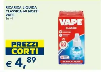 Esselunga Vape Ricarica Liquida Classica 60 Notti offerta