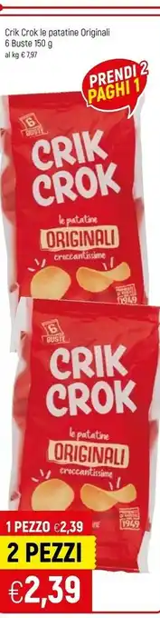 Famila Crik crok Le Patatine Originali 6 Buste offerta