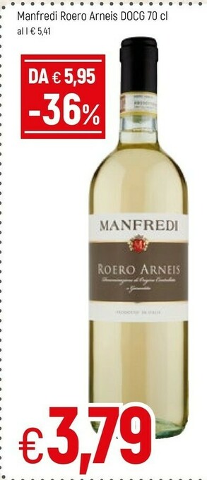 Famila Manfredi Vino bianco offerta