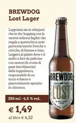 Famila Brewdog Lost Lager offerta