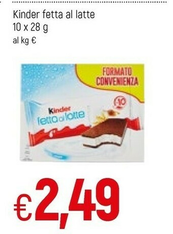 Famila Kinder fetta al latte offerta