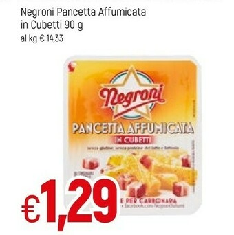 Famila Negroni Pancetta Affumicata In Cubetti 90 G(ml) offerta