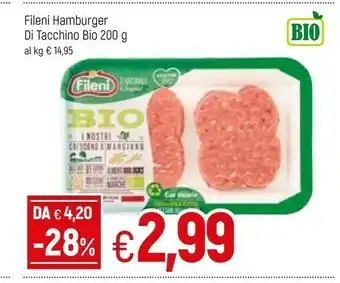 Famila Fileni Hamburger Di Pollo Bio 200 G(ml) offerta