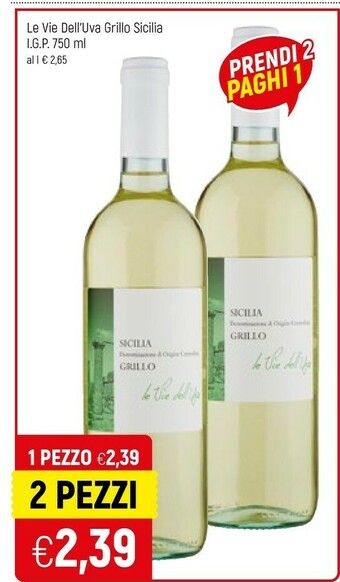 Famila Le Vie Dell'uva Grillo Sicilia IGP offerta